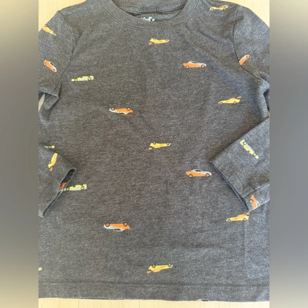 Cat & Jack - Toddler Boys’ Long Sleeve Race Car T-Shirt - Charcoal Gray (Sz 5T) - Picture 6 of 9